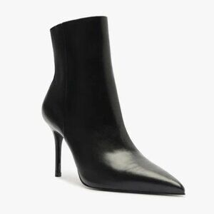 Schutz Black Leather Mikki Stilletto Ankle Bootie - Size 8